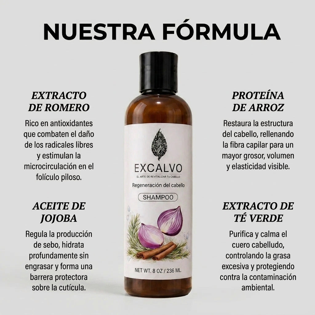 EXCALVO™ Shampoo Anticaída y Crecimiento