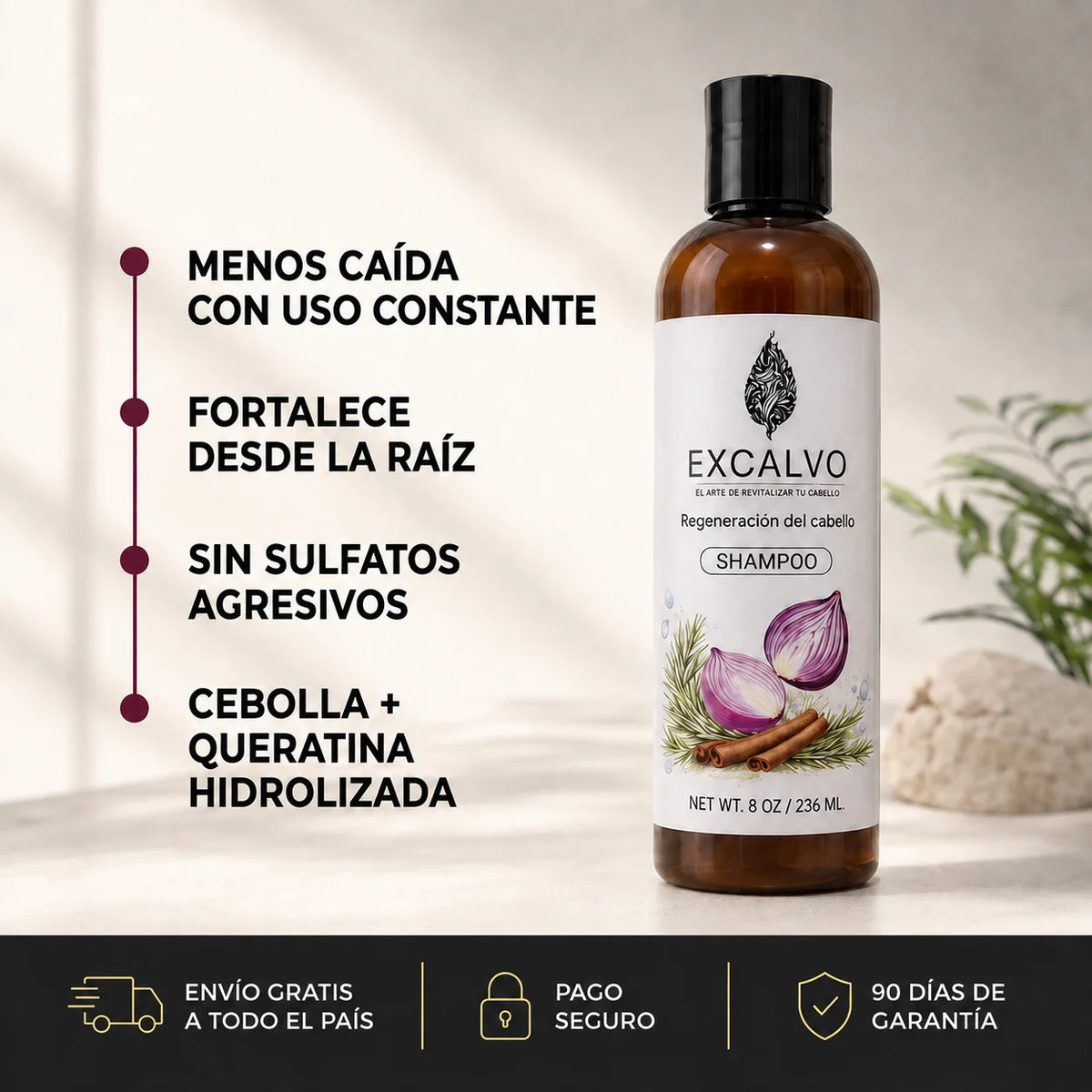 EXCALVO™ Shampoo Anticaída y Crecimiento